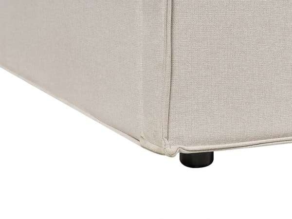 Beige polstret seng med opbevaring 180 x 200 cm med ramme og nakkestøtte moderne til soveværelset