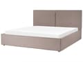 Miniatyrbillede 6 af 11: Beige grå polstret seng med opbevaring 180 x 200 cm med ramme og nakkestøtte moderne til soveværelset