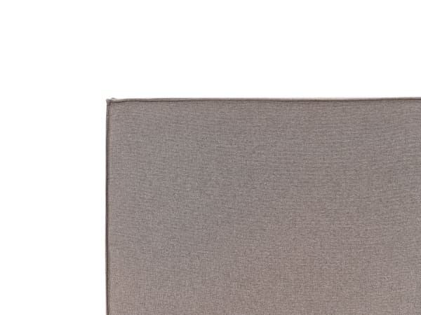 Beige grå polstret seng med opbevaring 160 x 200 cm med ramme og nakkestøtte moderne til soveværelset