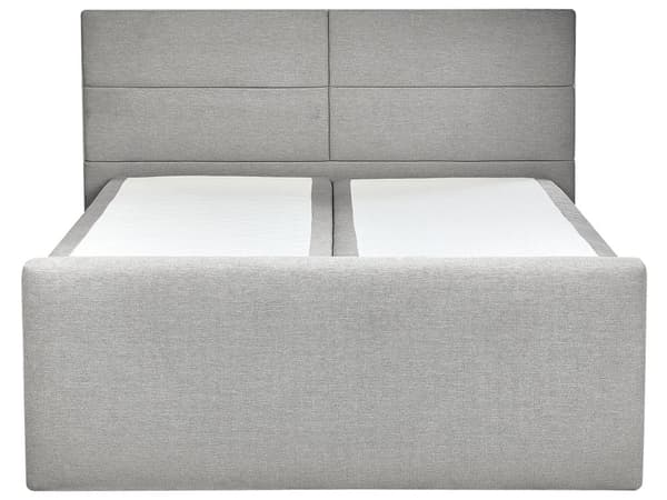 Divansäng med förvaring 160 x 200 cm Ljjusgrå klädsel med Bonell Resårmadrass