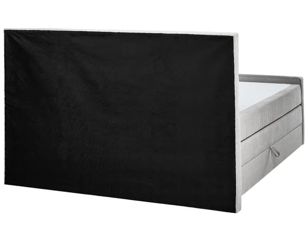 Divansäng med förvaring 160 x 200 cm Ljjusgrå klädsel med Bonell Resårmadrass