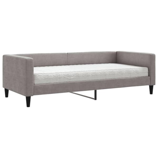 vidaXL Dagbädd med madrass taupe 90x200 cm tyg