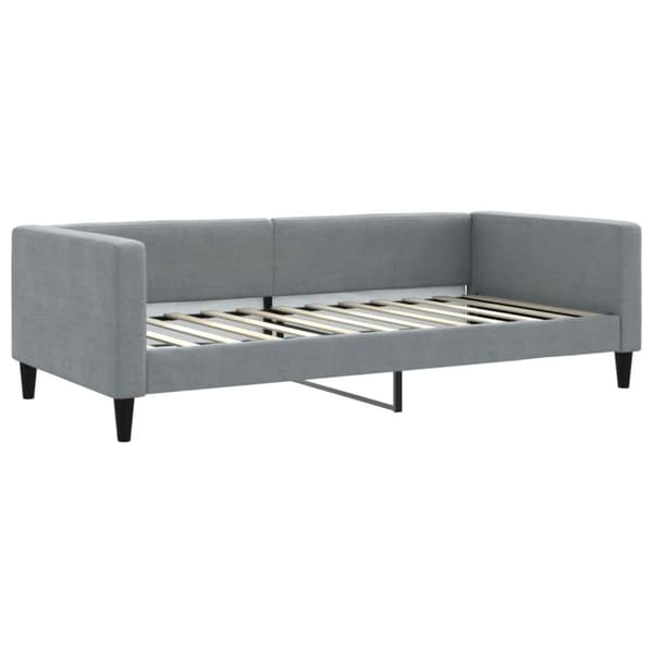 vidaXL Dagbädd med madrass ljusgrå 100x200 cm tyg