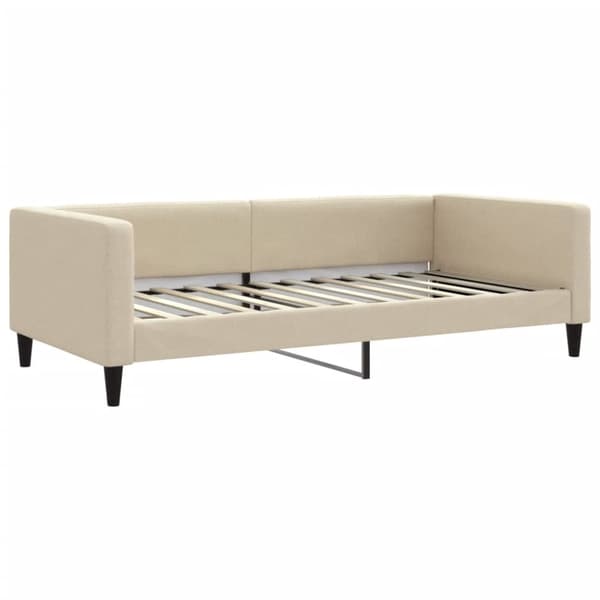 vidaXL Dagbädd med madrass gräddvit 100x200 cm tyg
