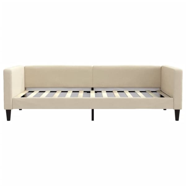 vidaXL Dagbädd med madrass gräddvit 100x200 cm tyg