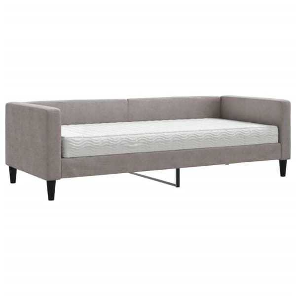 vidaXL Dagbädd med madrass taupe 80x200 cm tyg