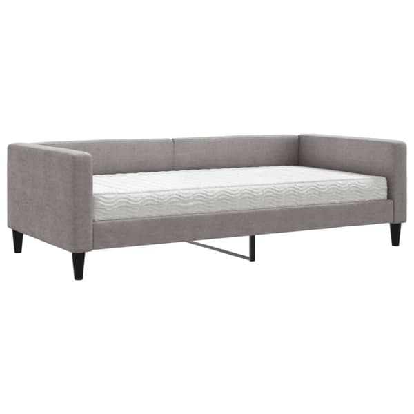 vidaXL Dagbädd med madrass taupe 100x200 cm tyg