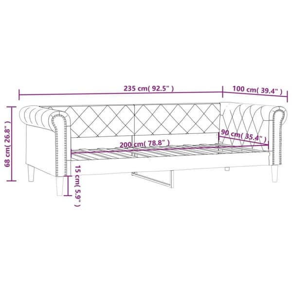 vidaXL Dagbädd cappuccino 90x200 cm konstläder