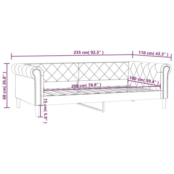 vidaXL daybed 100x200 cm kunstlæder hvid