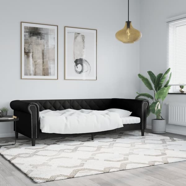 vidaXL daybed 90x200 cm kunstlæder sort