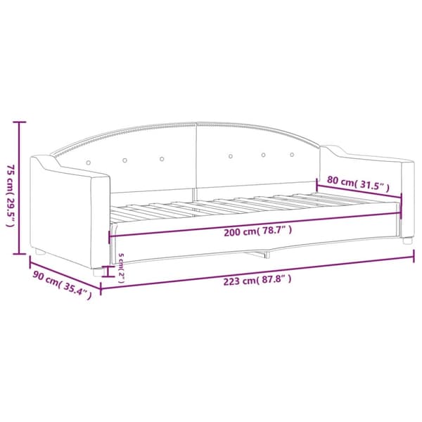 vidaXL daybed 80x200 cm stof mørkegrå