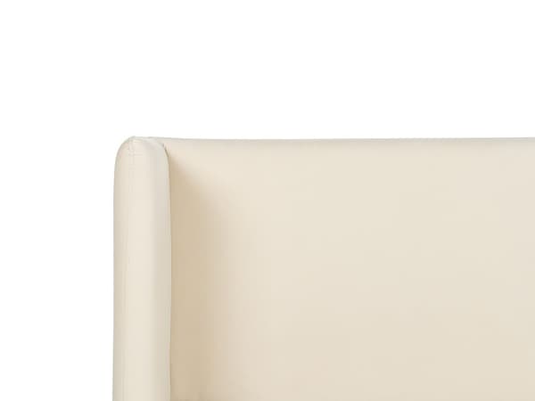 Parisänky vaalea beige 180 x 200 cm samettiverhoilu puu rautajalat sälepohja retro