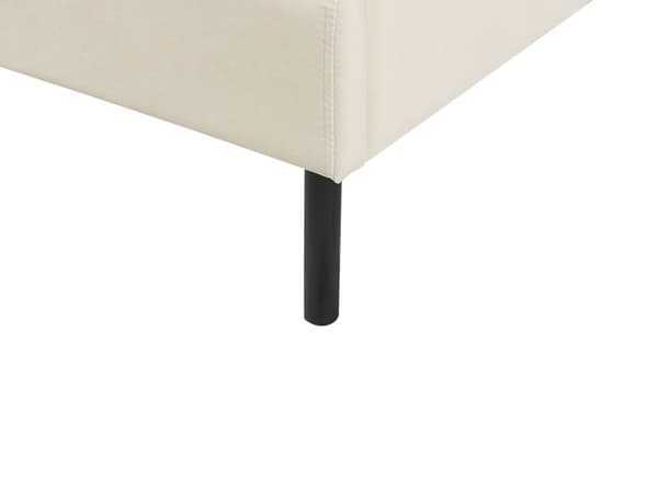 Parisänky vaalea beige 180 x 200 cm samettiverhoilu puu rautajalat sälepohja retro