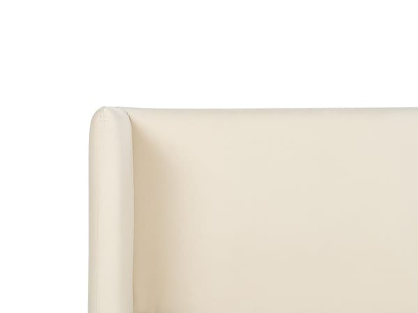 Parisänky vaalea beige 160 x 200 cm samettiverhoilu puu rautajalat sälepohja retro