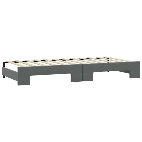 vidaXL Dagbädd med extrabädd och madrasser mörkgrå 100x200 cm tyg