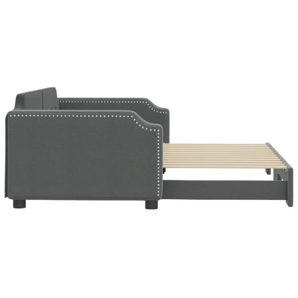 vidaXL Dagbädd utdragbar mörkgrå 100x200 cm tyg