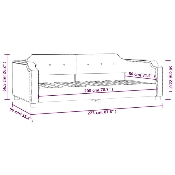 vidaXL daybed 80x200 cm stof mørkegrå