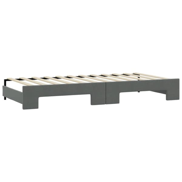vidaXL Dagbädd utdragbar med madrasser mörkgrå 90x200 cm tyg