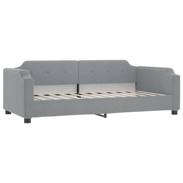 vidaXL Dagbädd med extrabädd och madrasser ljusgrå 100x200 cm tyg