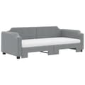 Miniatyrbillede 3 af 11: vidaXL daybed med udtræk og madras 100x200 cm stof lysegrå