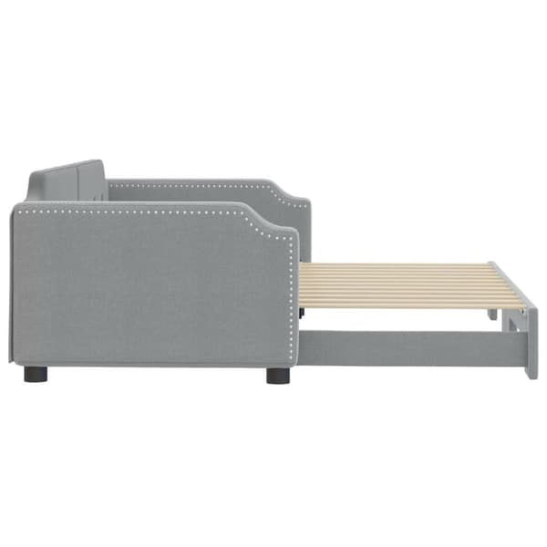 vidaXL Dagbädd utdragbar ljusgrå 100x200 cm tyg