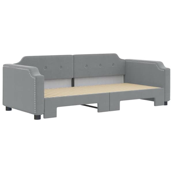 vidaXL Dagbädd utdragbar ljusgrå 100x200 cm tyg