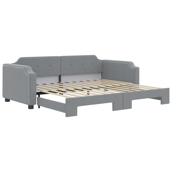 vidaXL Dagbädd utdragbar ljusgrå 100x200 cm tyg