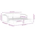 Miniatyrbillede 10 af 11: vidaXL daybed med udtræk 100x200 cm stof lysegrå