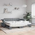 Miniatyrbillede 11 af 11: vidaXL daybed med udtræk 100x200 cm stof lysegrå