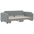 Miniatyrbillede 2 af 11: vidaXL daybed med udtræk 100x200 cm stof lysegrå