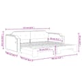 Miniatyrbillede 11 af 11: vidaXL daybed med udtræk 90x190 cm stof mørkegrå