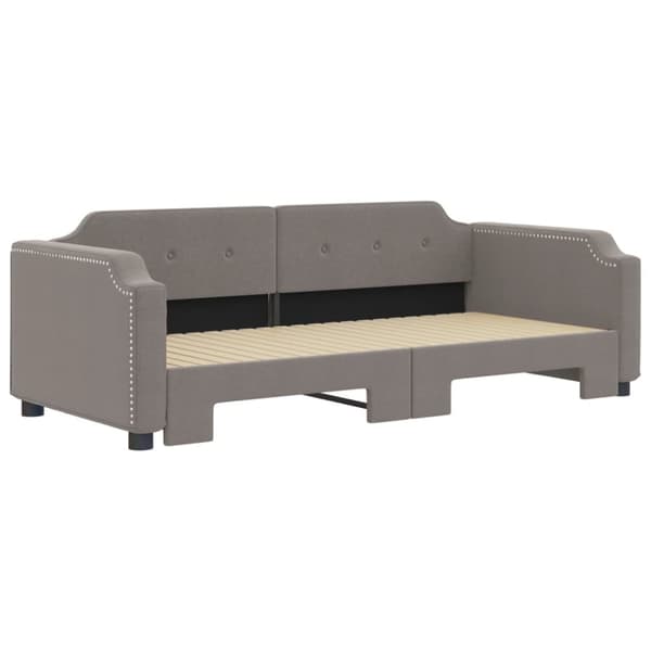 vidaXL Dagbädd utdragbar taupe 90x200 cm tyg