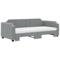 Miniatyrbillede 4 af 11: vidaXL daybed med udtræk og madras 90x200 cm stof lysegrå