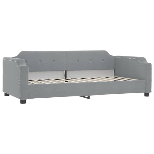 vidaXL Dagbädd utdragbar med madrasser ljusgrå 90x200 cm tyg