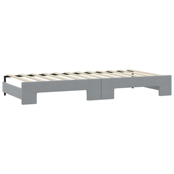 vidaXL Dagbädd utdragbar med madrasser ljusgrå 90x200 cm tyg
