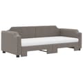 Miniatyrbillede 4 af 11: vidaXL daybed med udtræk og madras 100x200 cm stof gråbrun