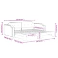 Miniatyrbillede 10 af 11: vidaXL daybed med udtræk 90x200 cm stof cremefarvet