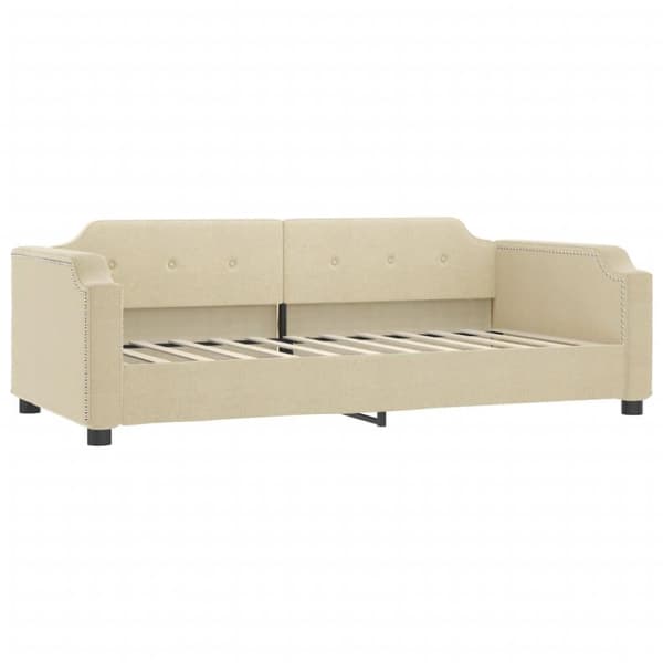 vidaXL Dagbädd utdragbar gräddvit 90x200 cm tyg