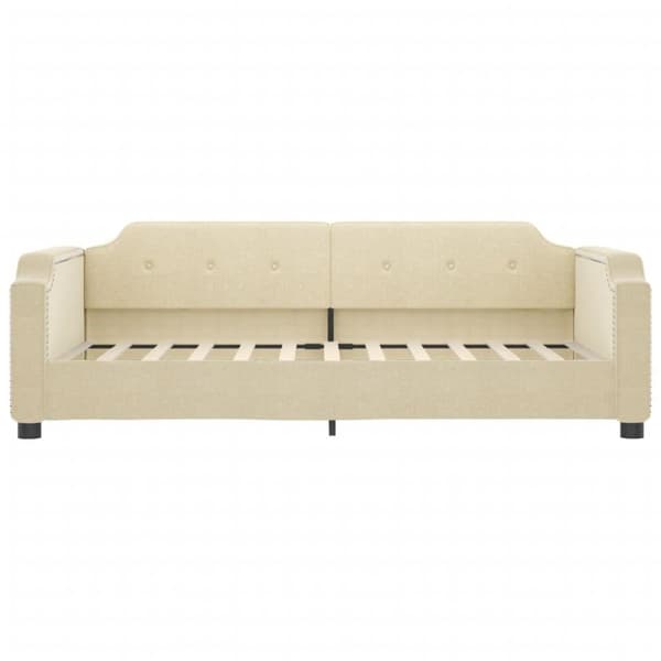 vidaXL Dagbädd utdragbar gräddvit 90x200 cm tyg