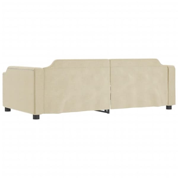 vidaXL Dagbädd utdragbar gräddvit 90x200 cm tyg