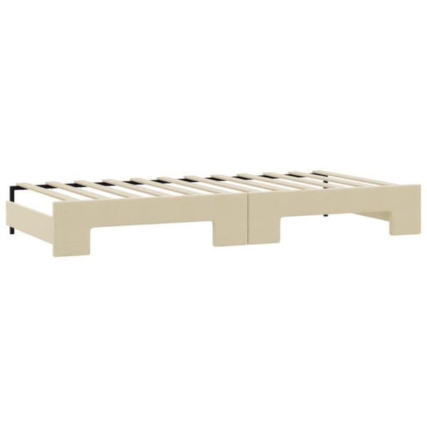 vidaXL Dagbädd utdragbar gräddvit 90x200 cm tyg