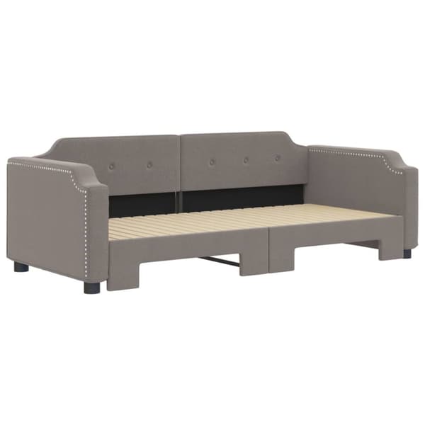 vidaXL Dagbädd utdragbar taupe 100x200 cm tyg