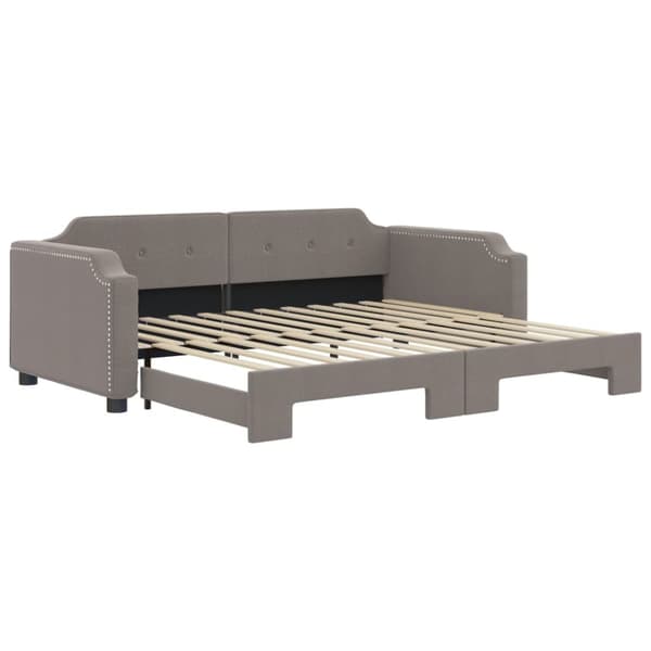 vidaXL Dagbädd utdragbar taupe 100x200 cm tyg