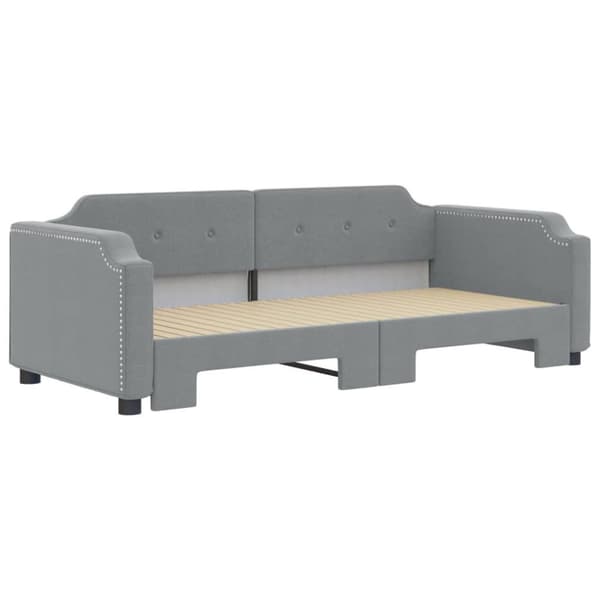 vidaXL Dagbädd utdragbar ljusgrå 90x200 cm tyg