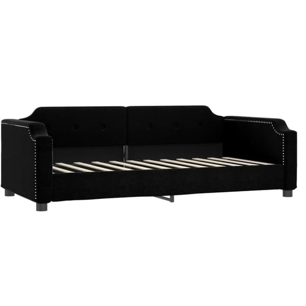 vidaXL daybed med udtræk og madras 90x200 cm stof sort