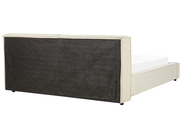 Parisänky beige 180 x 200 cm vakosamettiverhoilu sälepohja pehmustettu pääty retro perinteinen