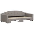 Miniatyrbillede 2 af 11: vidaXL daybed med udtræk 90x200 cm stof gråbrun
