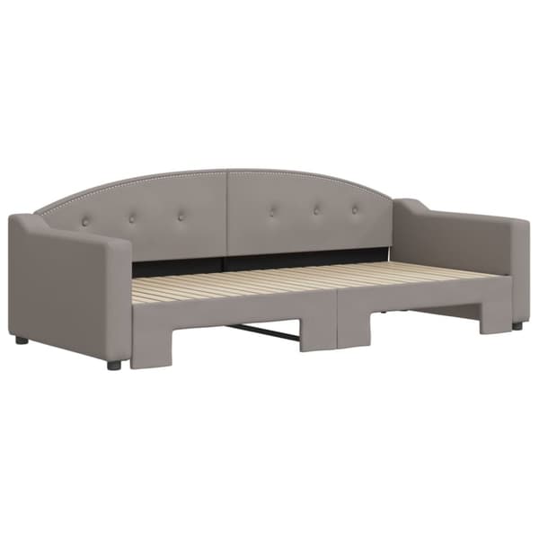 vidaXL daybed med udtræk 90x200 cm stof gråbrun