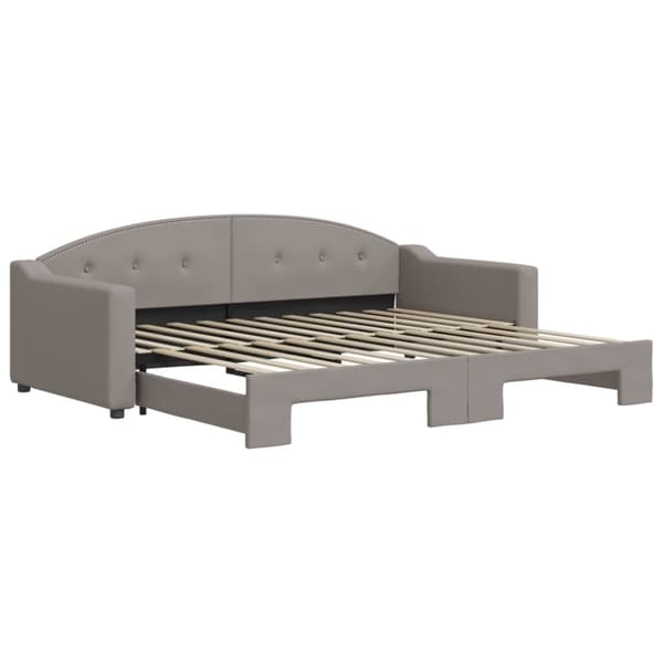 vidaXL daybed med udtræk 90x200 cm stof gråbrun