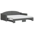 Miniatyrbillede 3 af 11: vidaXL daybed med udtræk og madras 90x190 cm stof mørkegrå